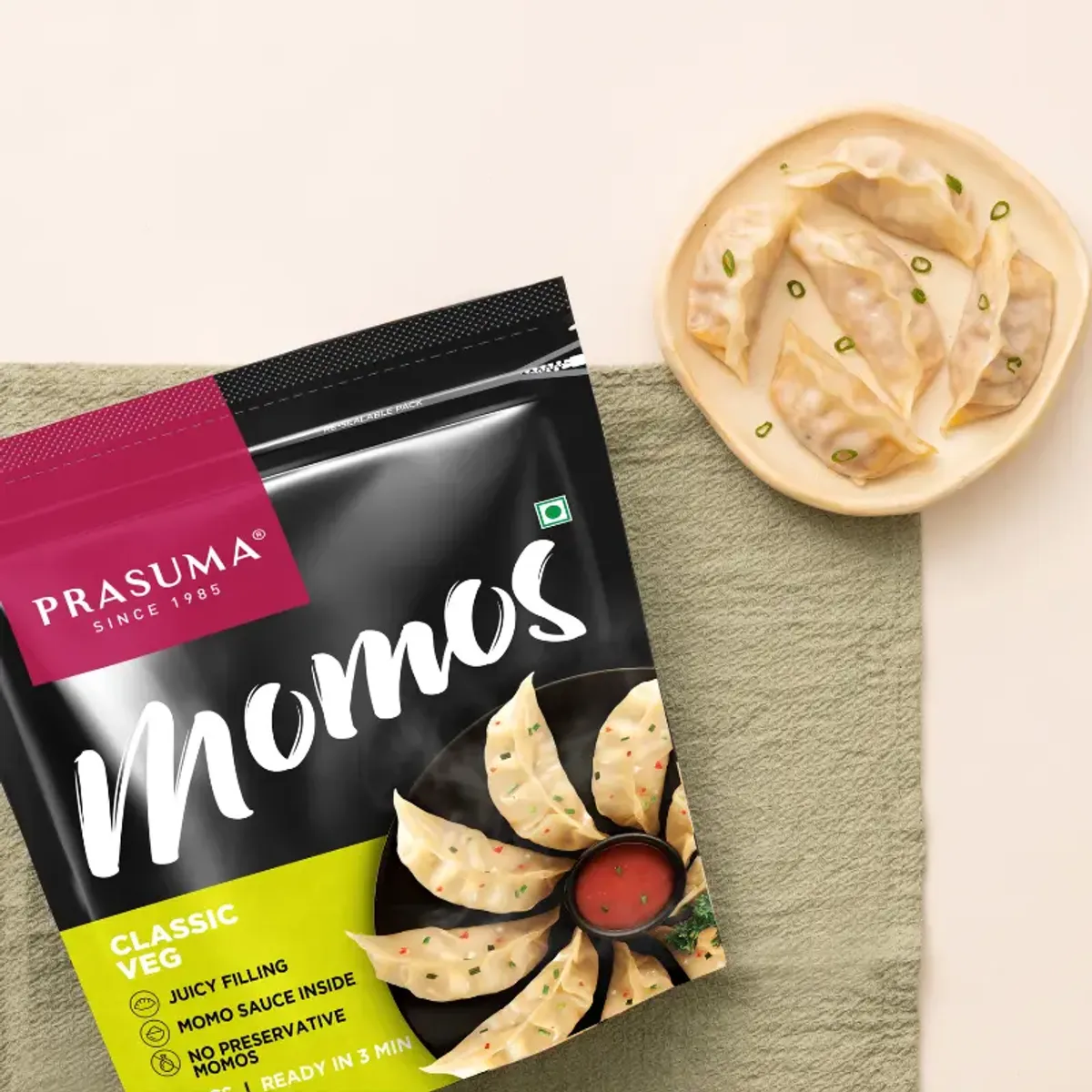 Prasuma Classic Veg Momos (Party Pack) | Online Vegetarian